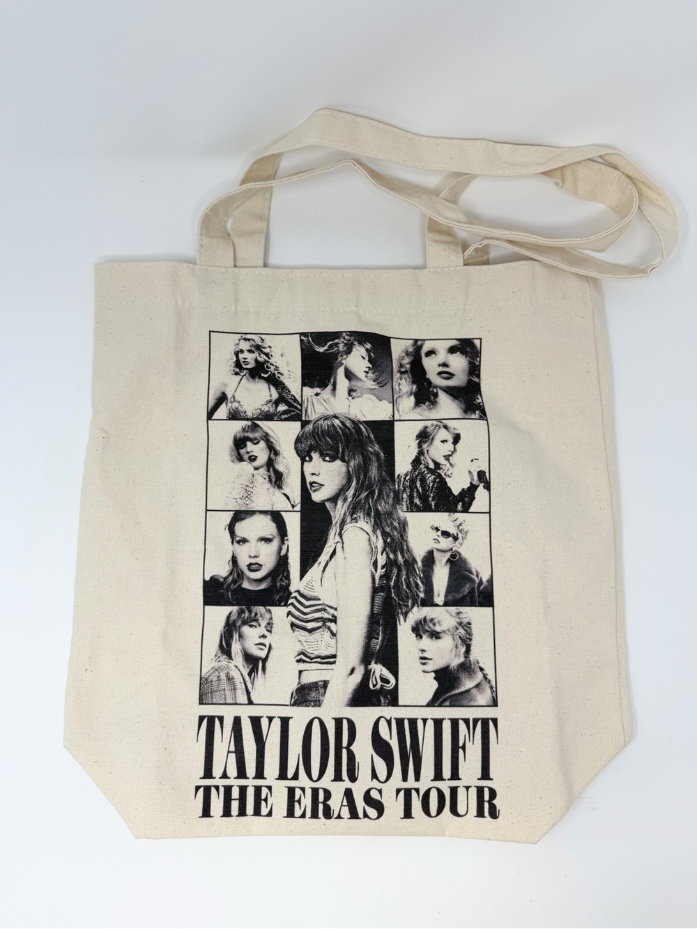 Taylor Swift The Eras Tour VIP Canvas Tote Bag - Cream Photo Collage